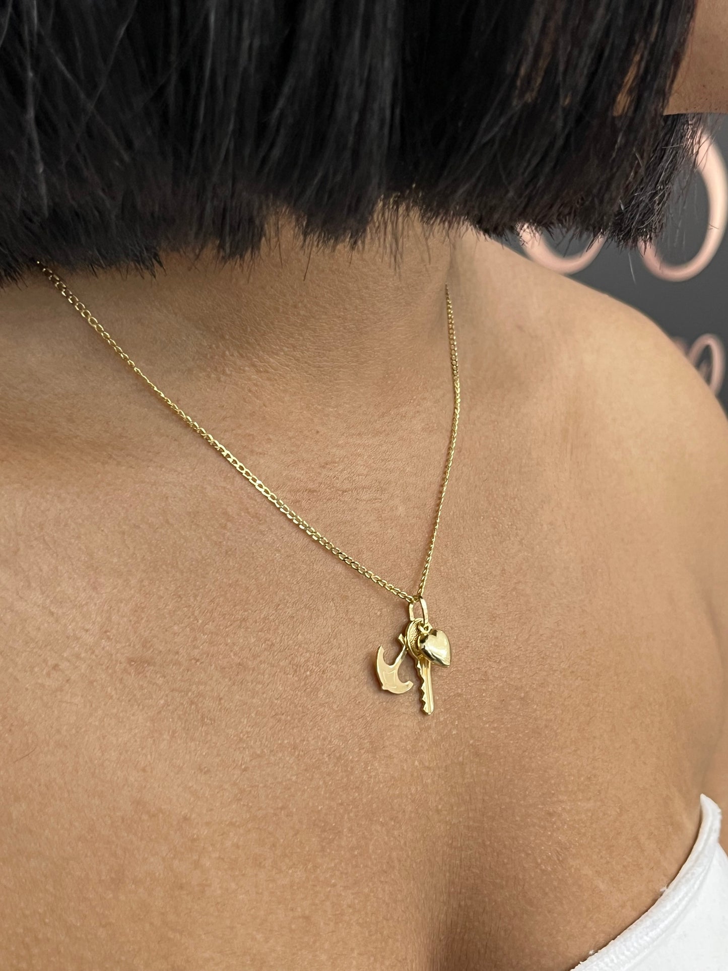 14K Flat Cuban Chain with Pendant