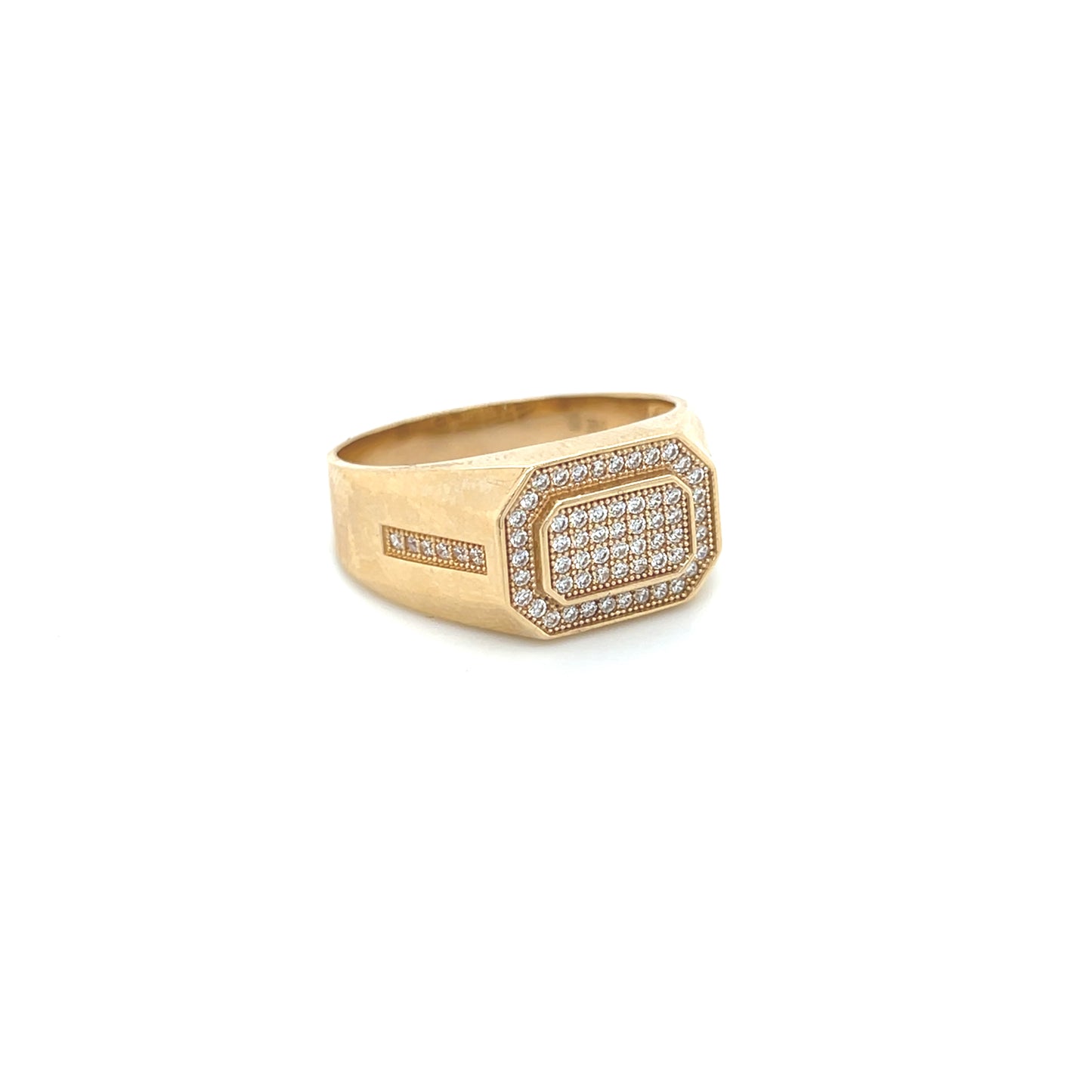 14K Square Men’s CZ Stones YG