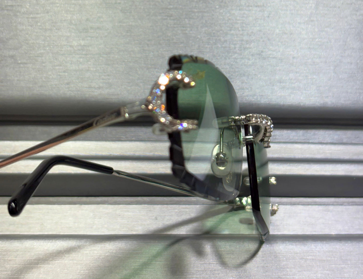 Custom Diamond LUXURY Green Glasses