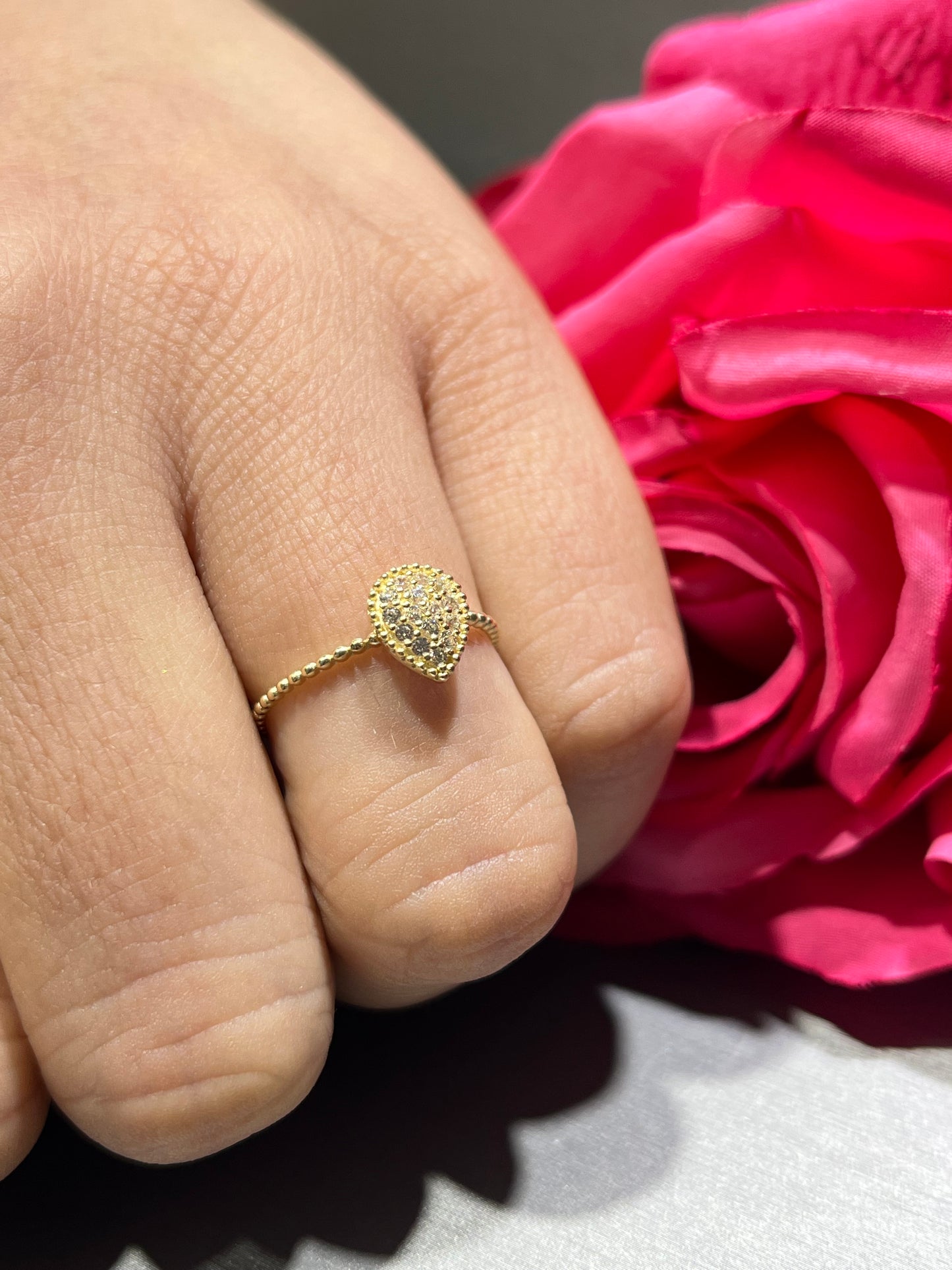 14K Tear💧Women’s Ring Yellow Gold