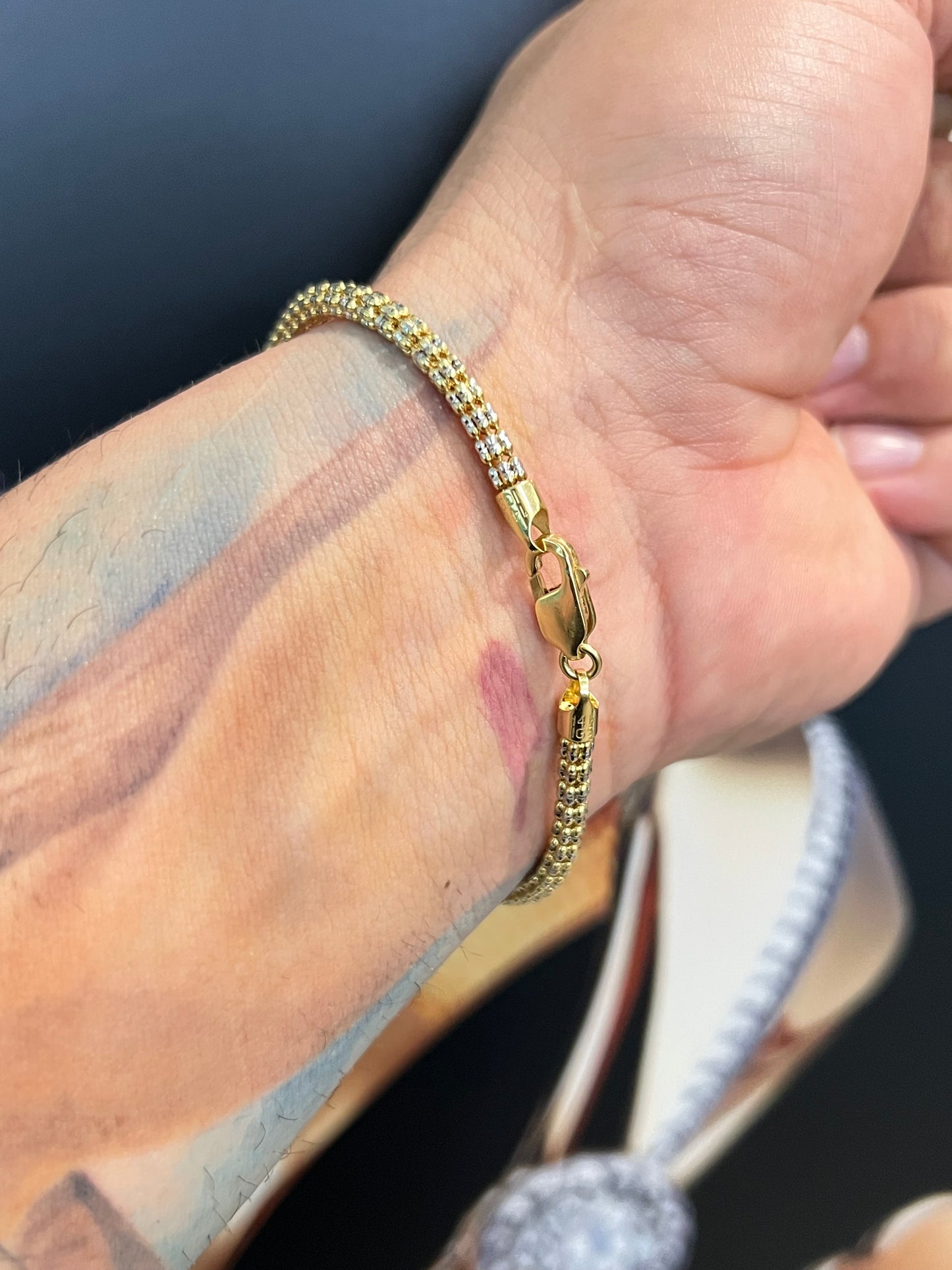 14K Ice Bracelet (3.8mm - 8Inch) Yellow Gold