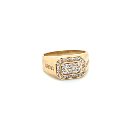 14K Square Men’s CZ Stones YG