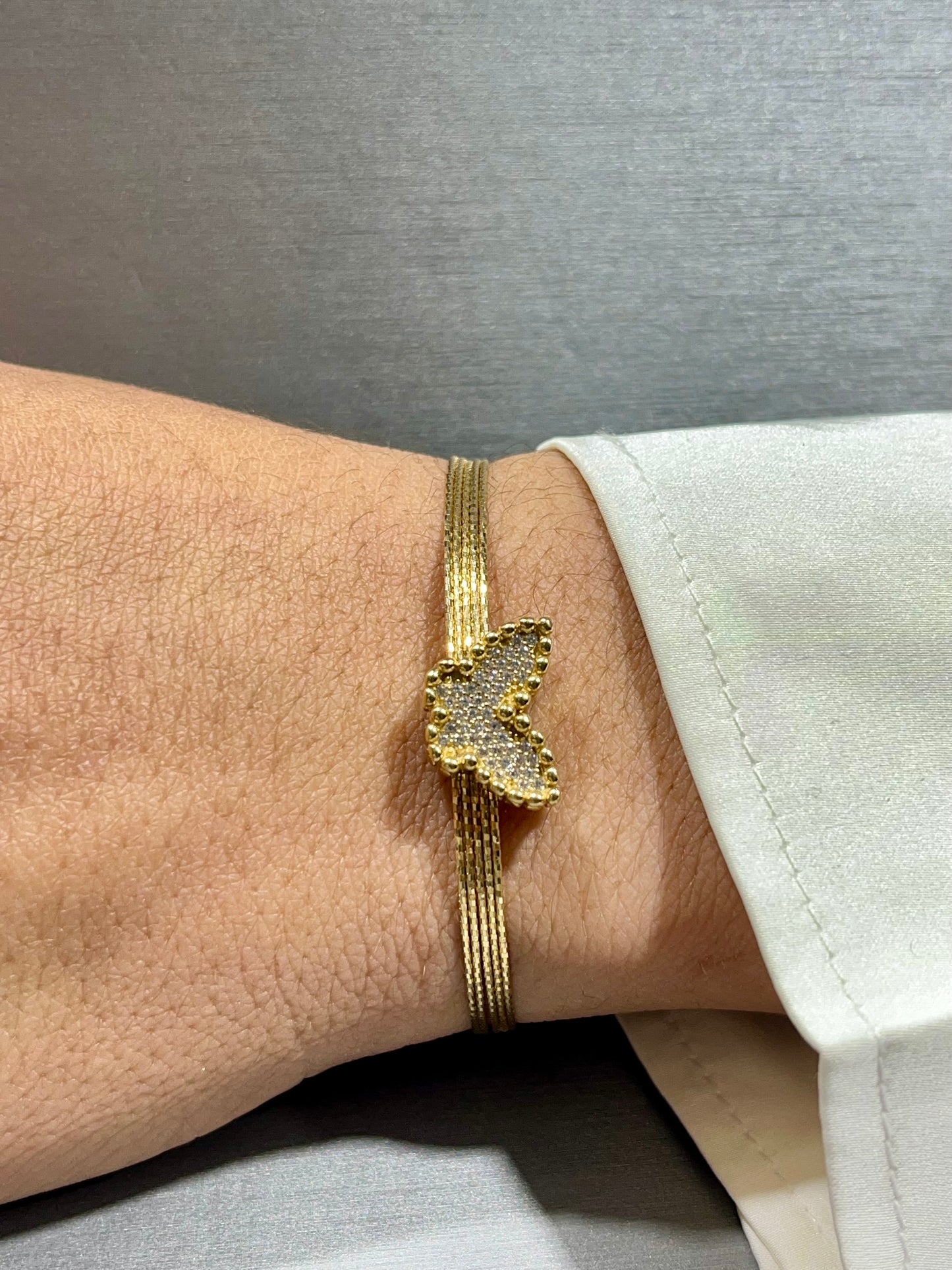 14K Butterfly Bangle