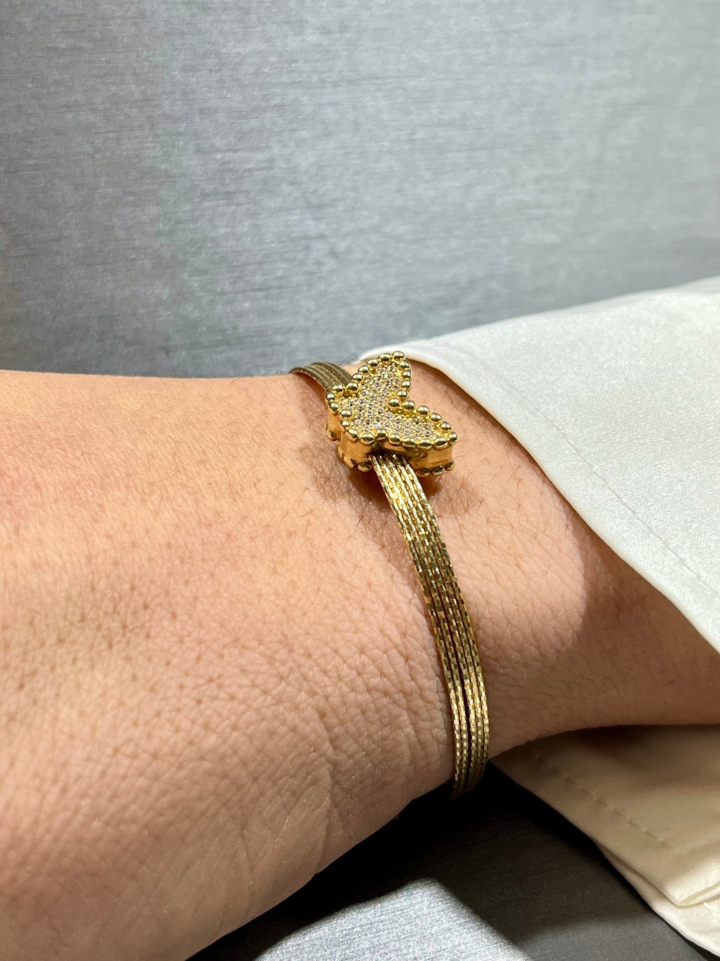 14K Butterfly Bangle