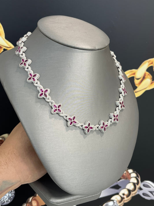 14K Trébol 🍀 Ice Chain (15.3 mm - 16” ) White Gold