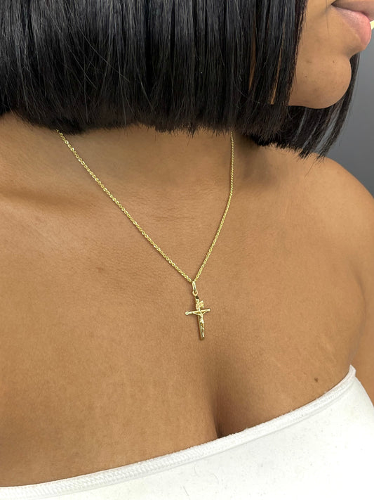 14K Rope Chain with Cross Pendant