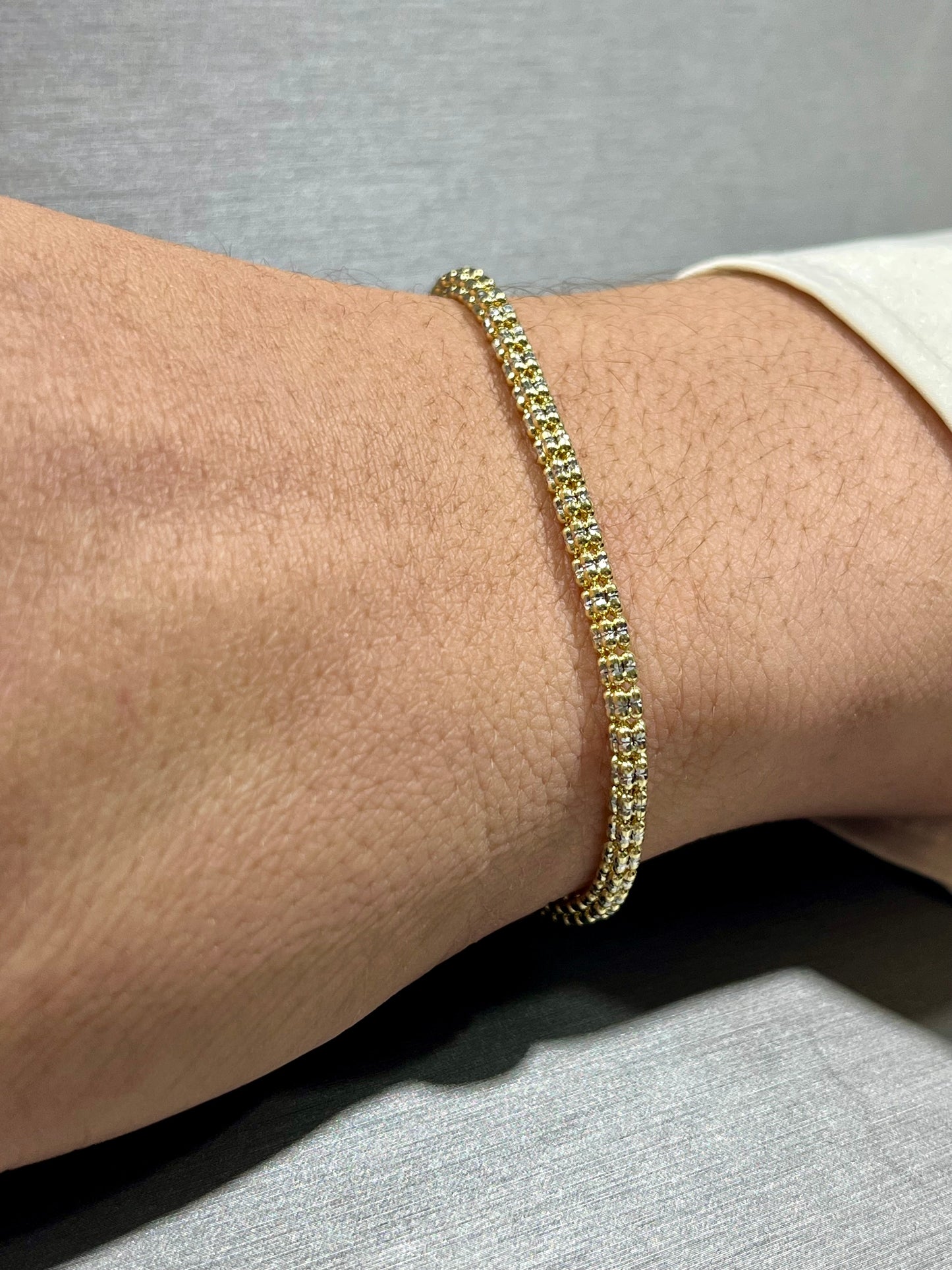 14K Ice Bracelet with CZ Stones