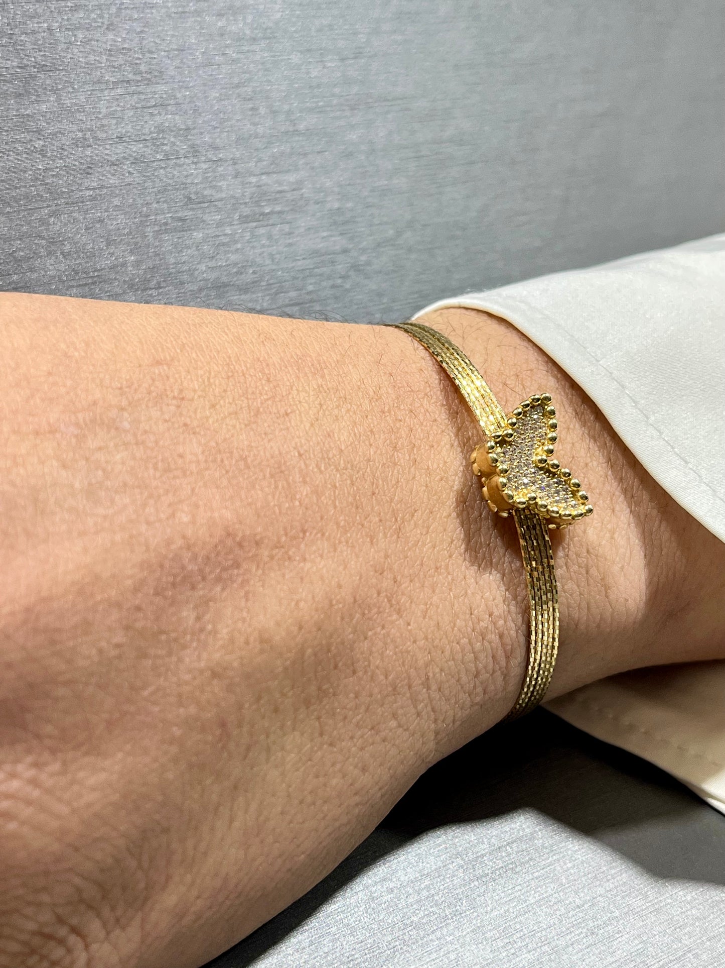 14K Butterfly Bangle