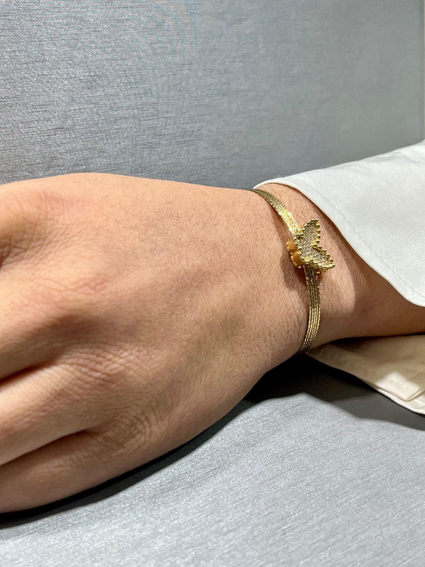 14K Butterfly Bangle
