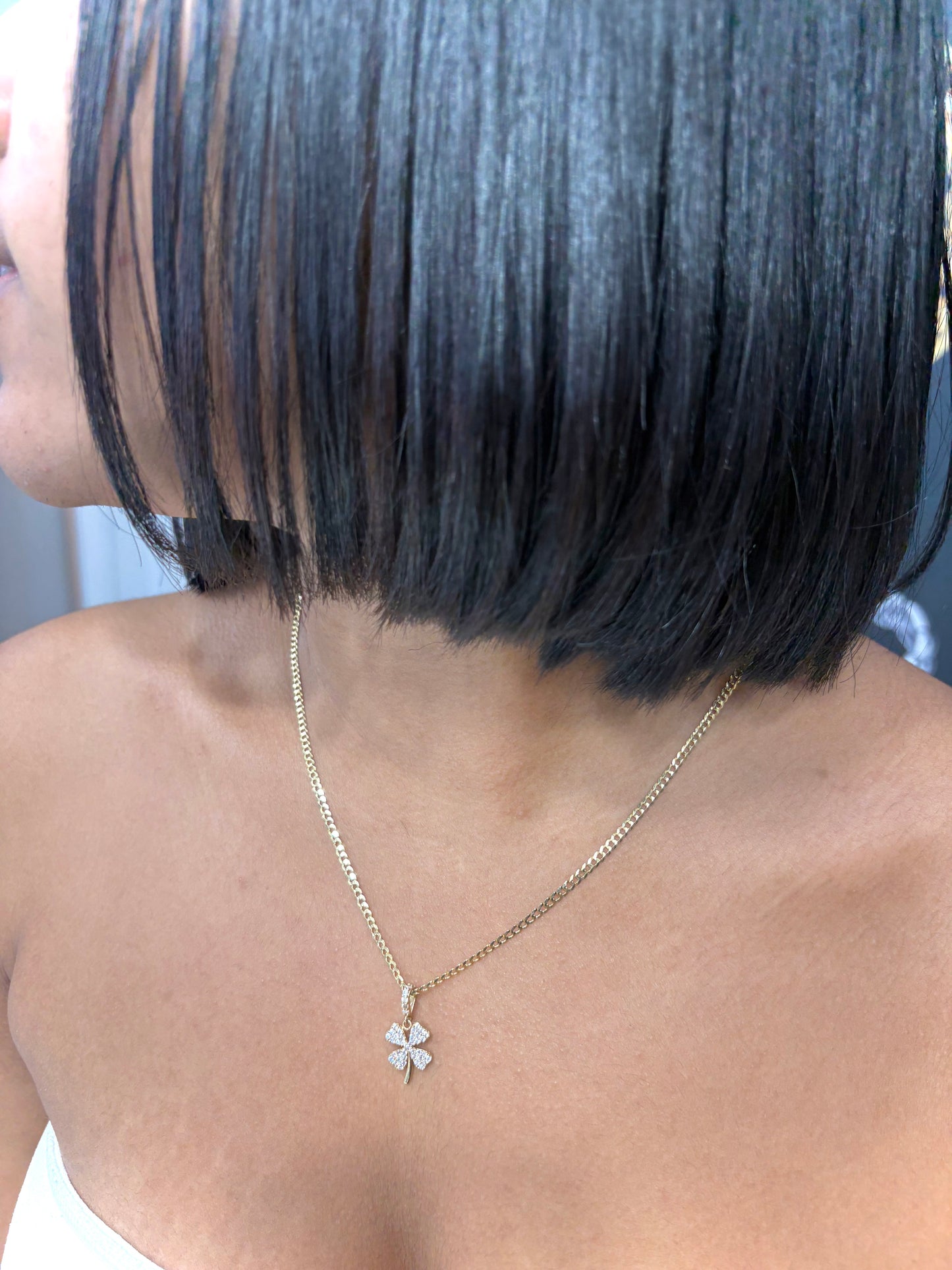 14K Rope Chain with Cross Pendant with CZ Stones