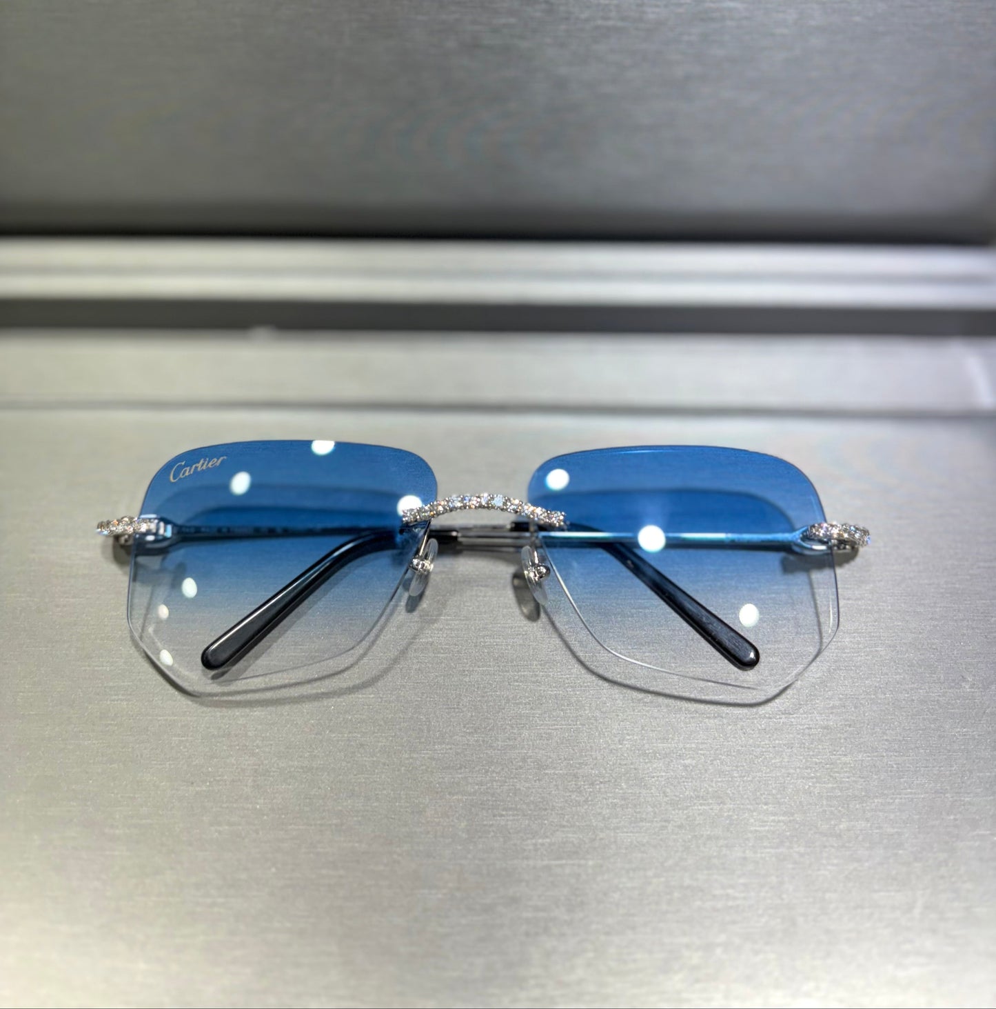 Custom Diamond LUXURY Blue Glasses