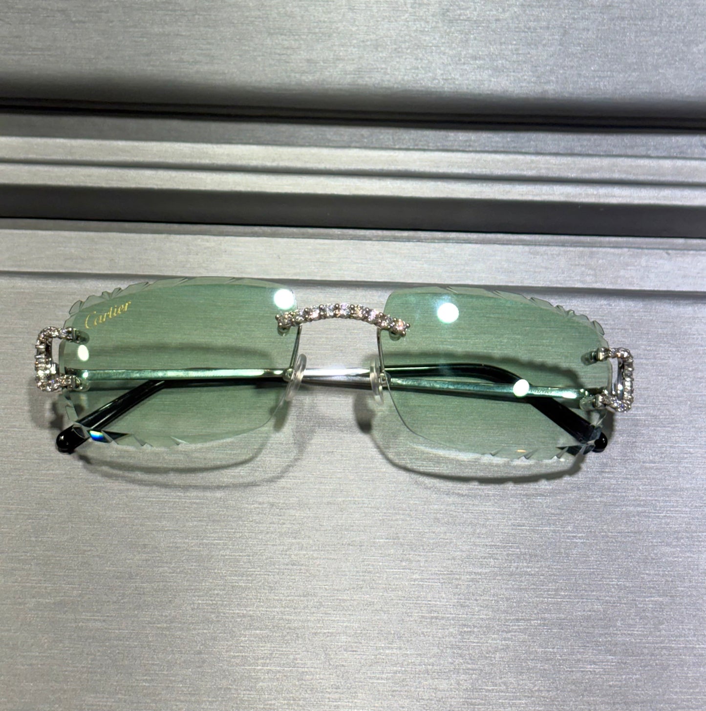 Custom Diamond LUXURY Green Glasses