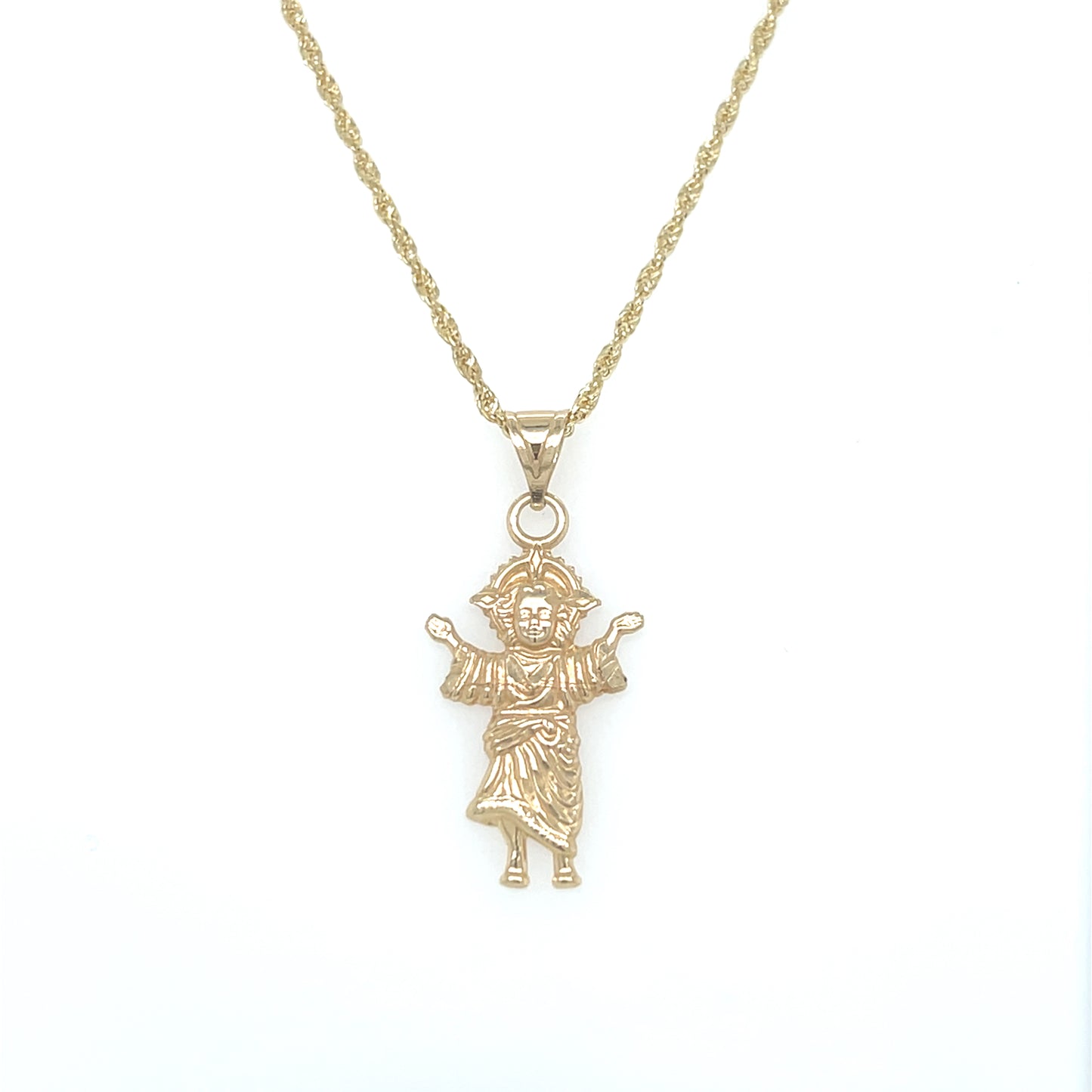 14K Divino Niño Pendant With Rope Chain YG