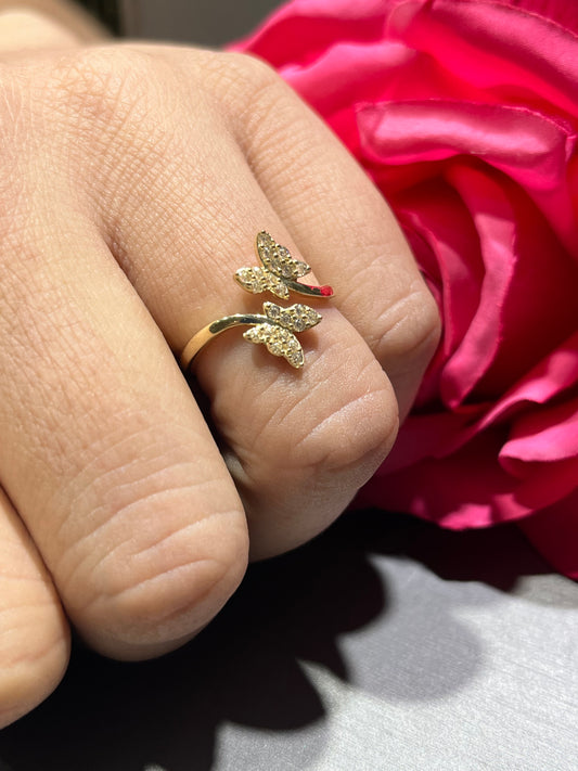 14K Butterfly Women’s Ring Yellow Gold