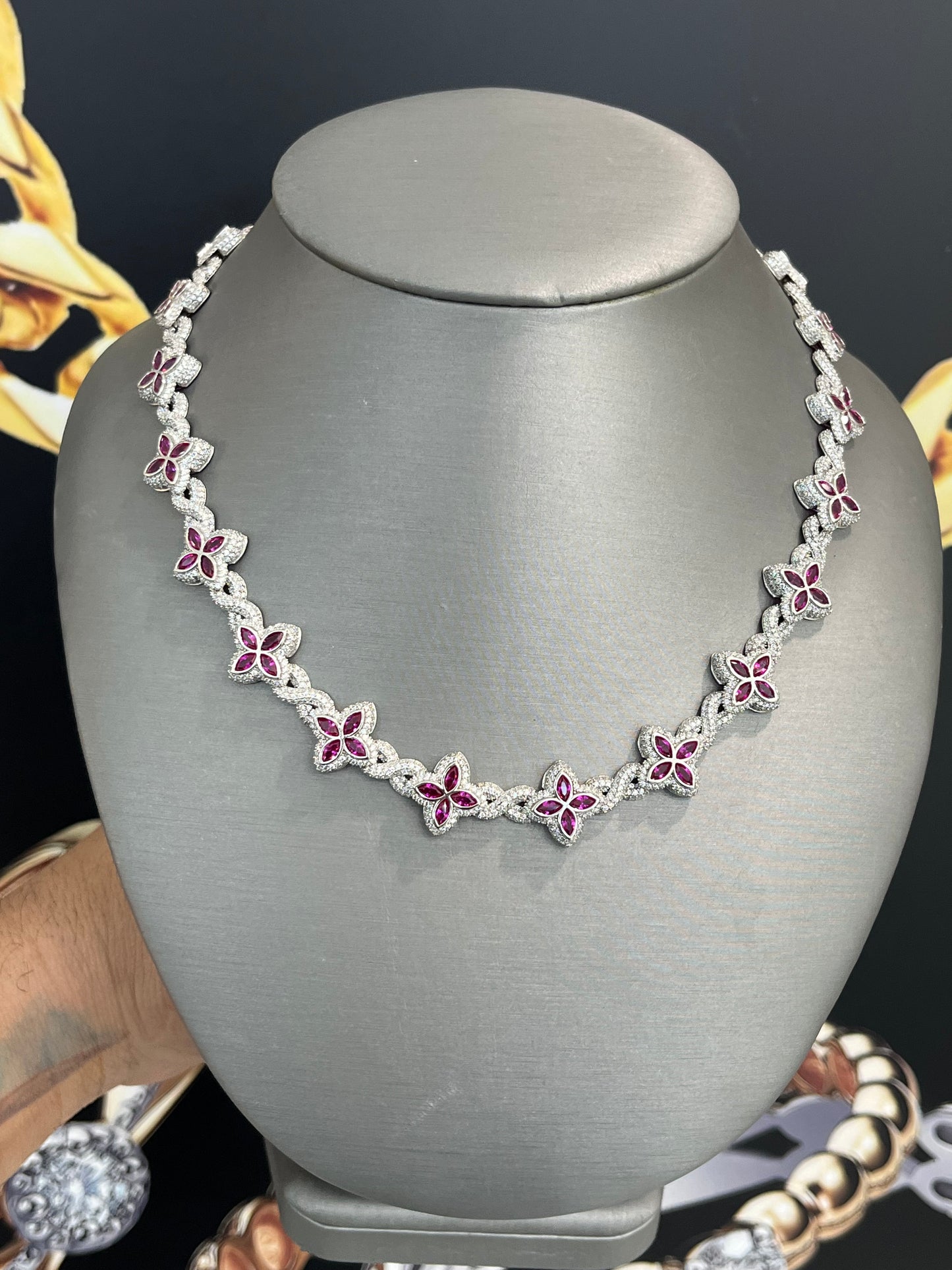 14K Trébol 🍀 Ice Chain (15.3 mm - 16” ) White Gold