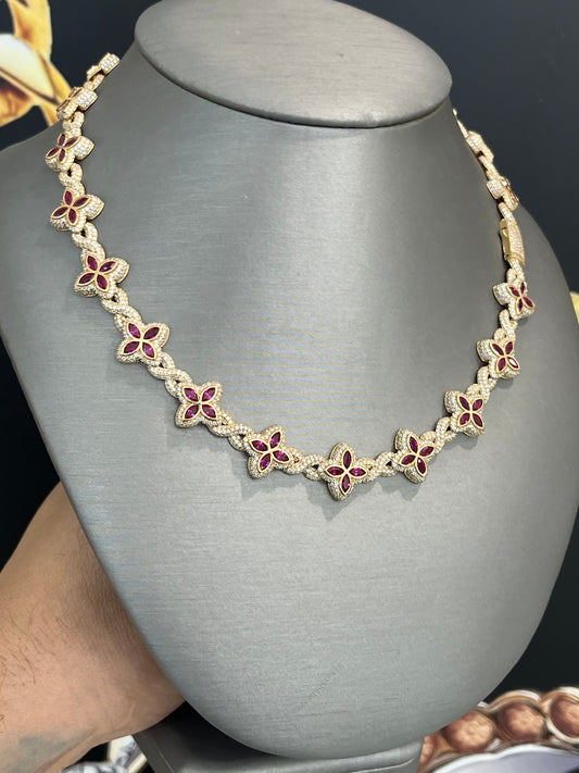 14K Trébol 🍀 Ice Chain (15.3 mm - 16” ) Yellow Gold