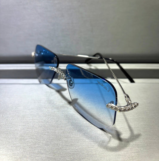Custom Diamond LUXURY Blue Glasses