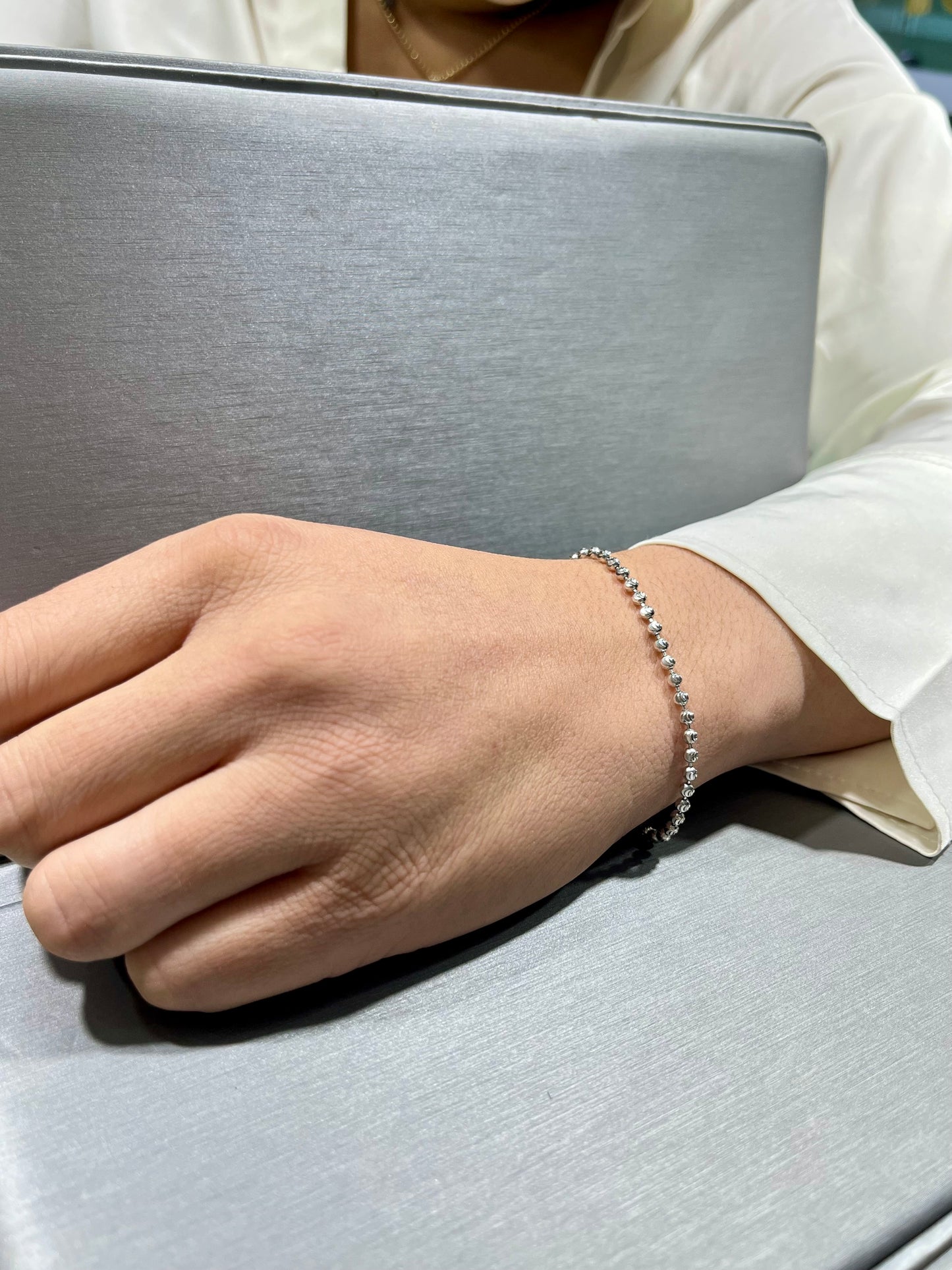 14K Moon Cut Bracelet