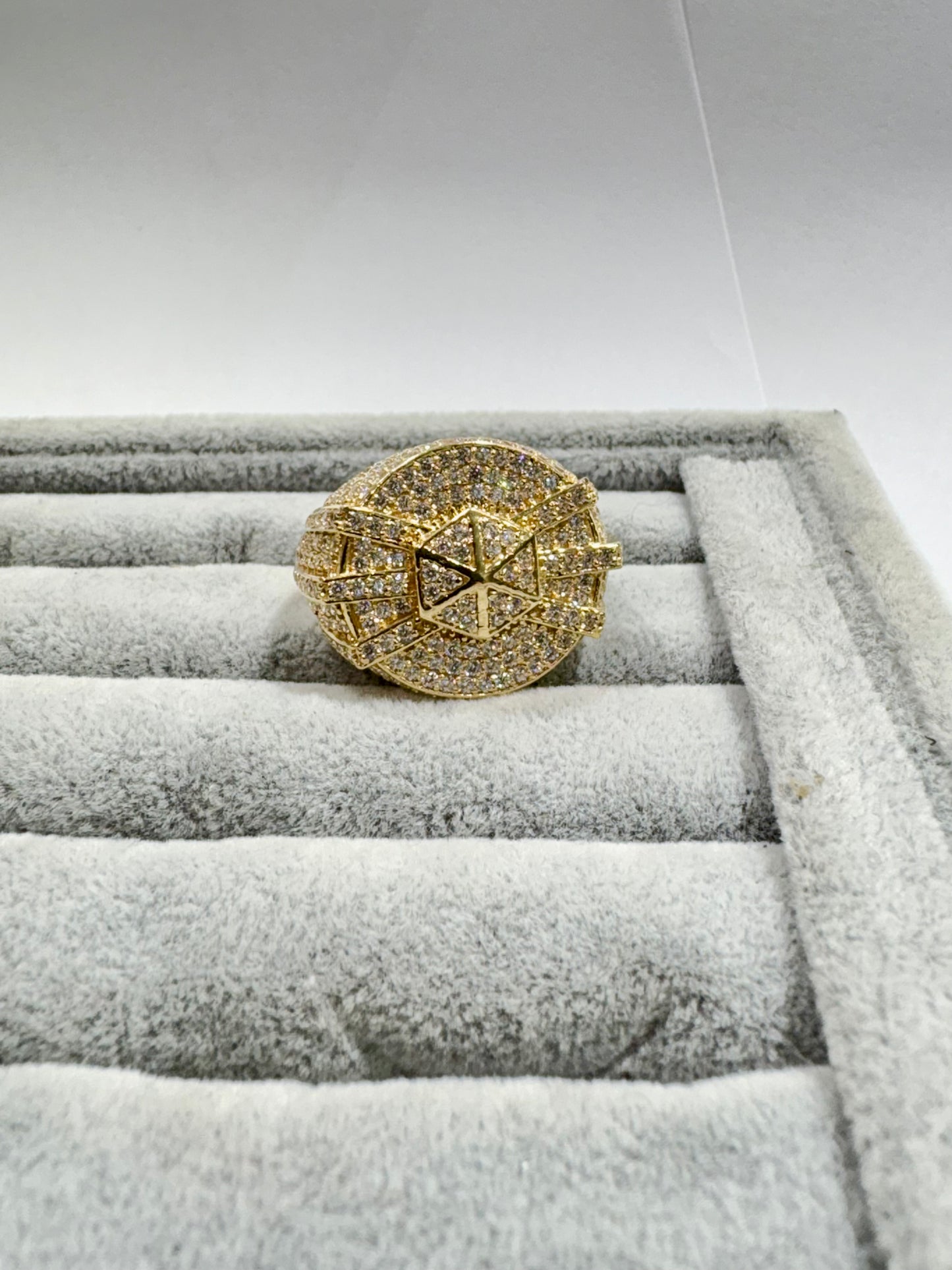 14K Men's Ring with CZ Stones